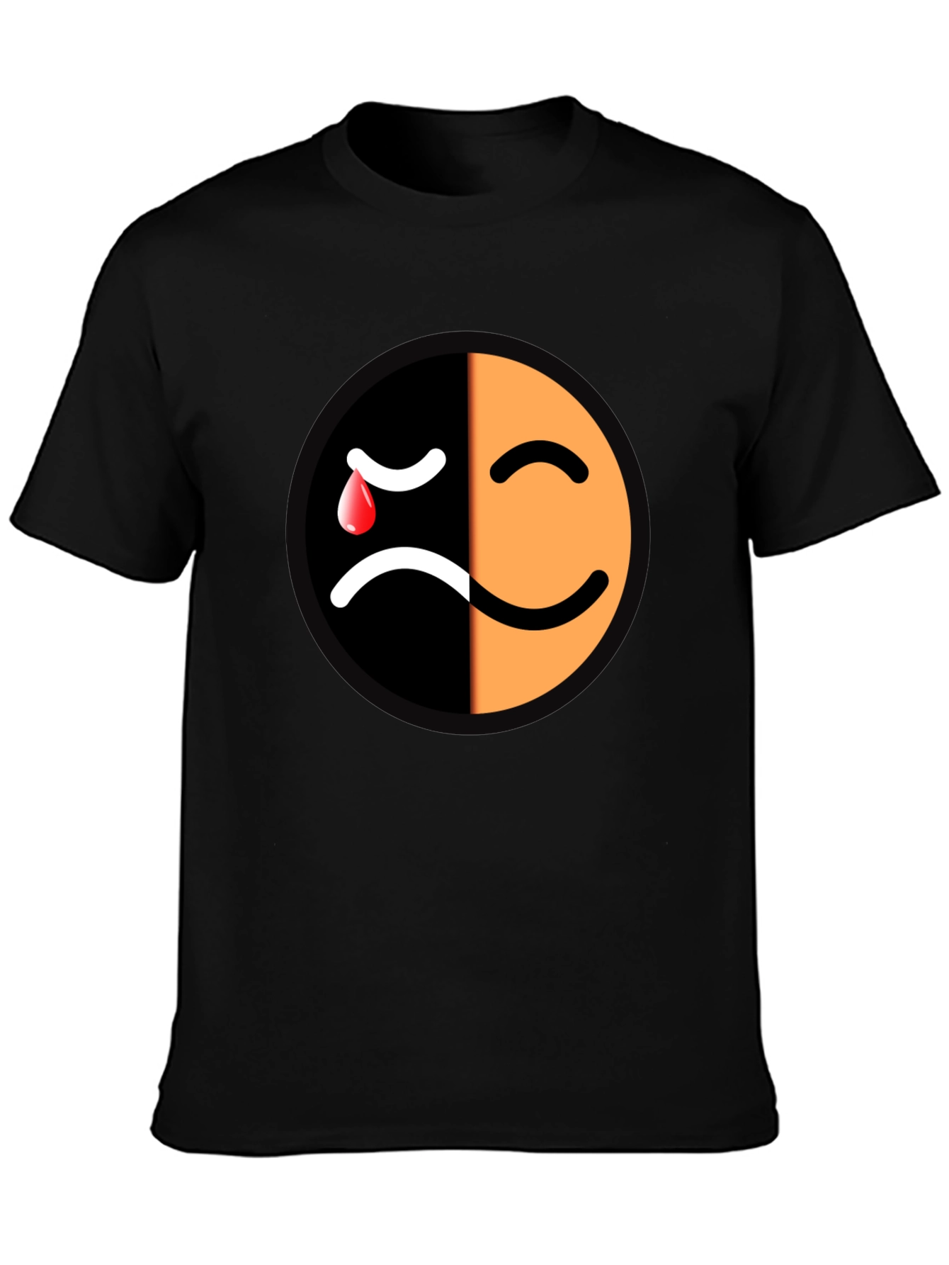 Emotional Mood T-Shirt - Happy Sad Face Graphic Tee