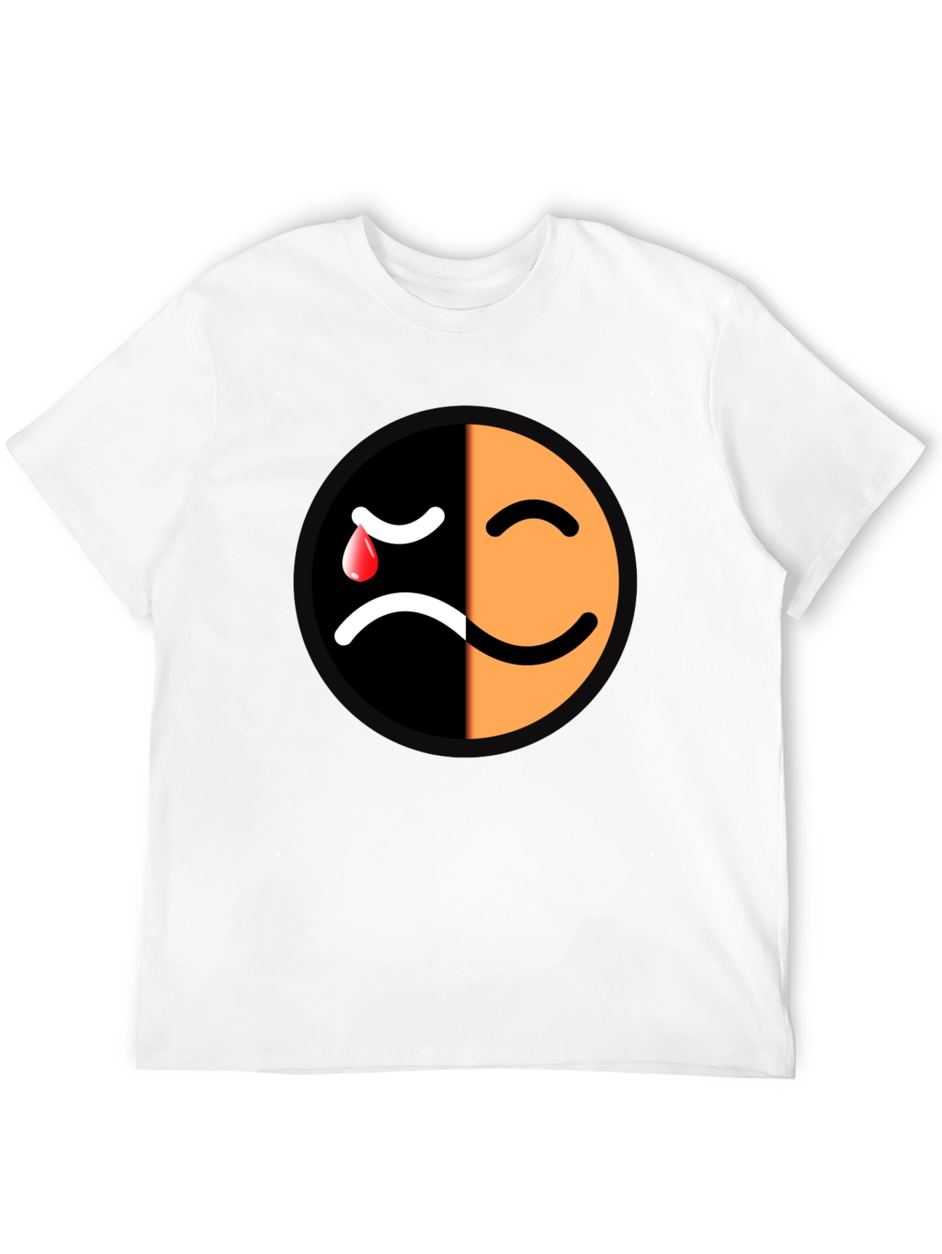 Emotional Mood T-Shirt - Happy Sad Face Graphic Tee