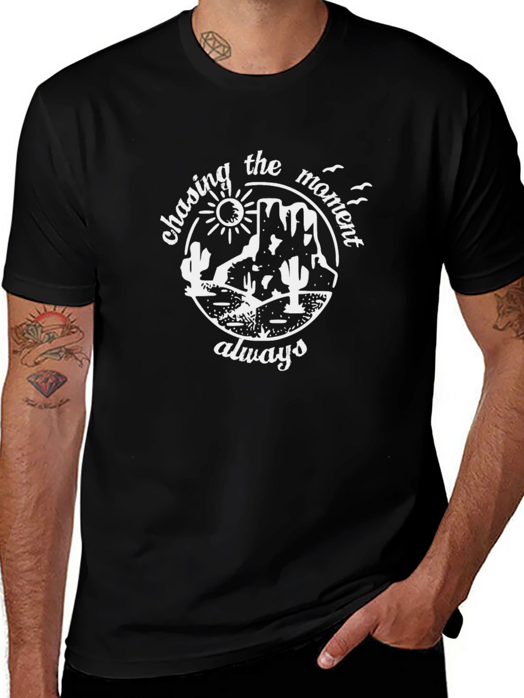 Chasing the Moment Graphic Tee - Black Cotton