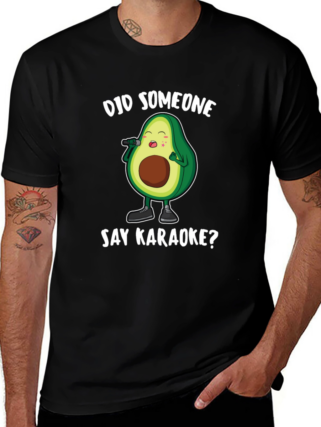 Karaoke Avocado Graphic T-Shirt