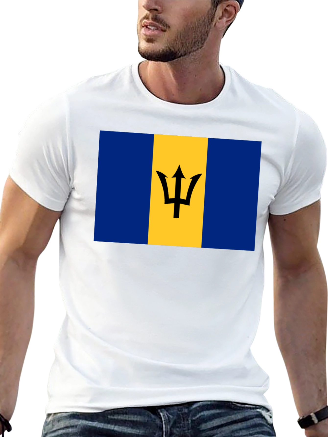 Barbados Flag T-Shirt -  Unisex Crew Neck Tee