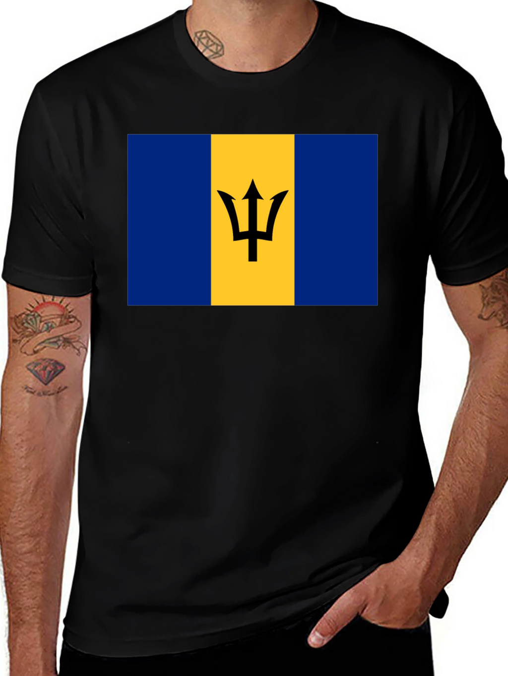 Barbados Flag T-Shirt -  Unisex Crew Neck Tee
