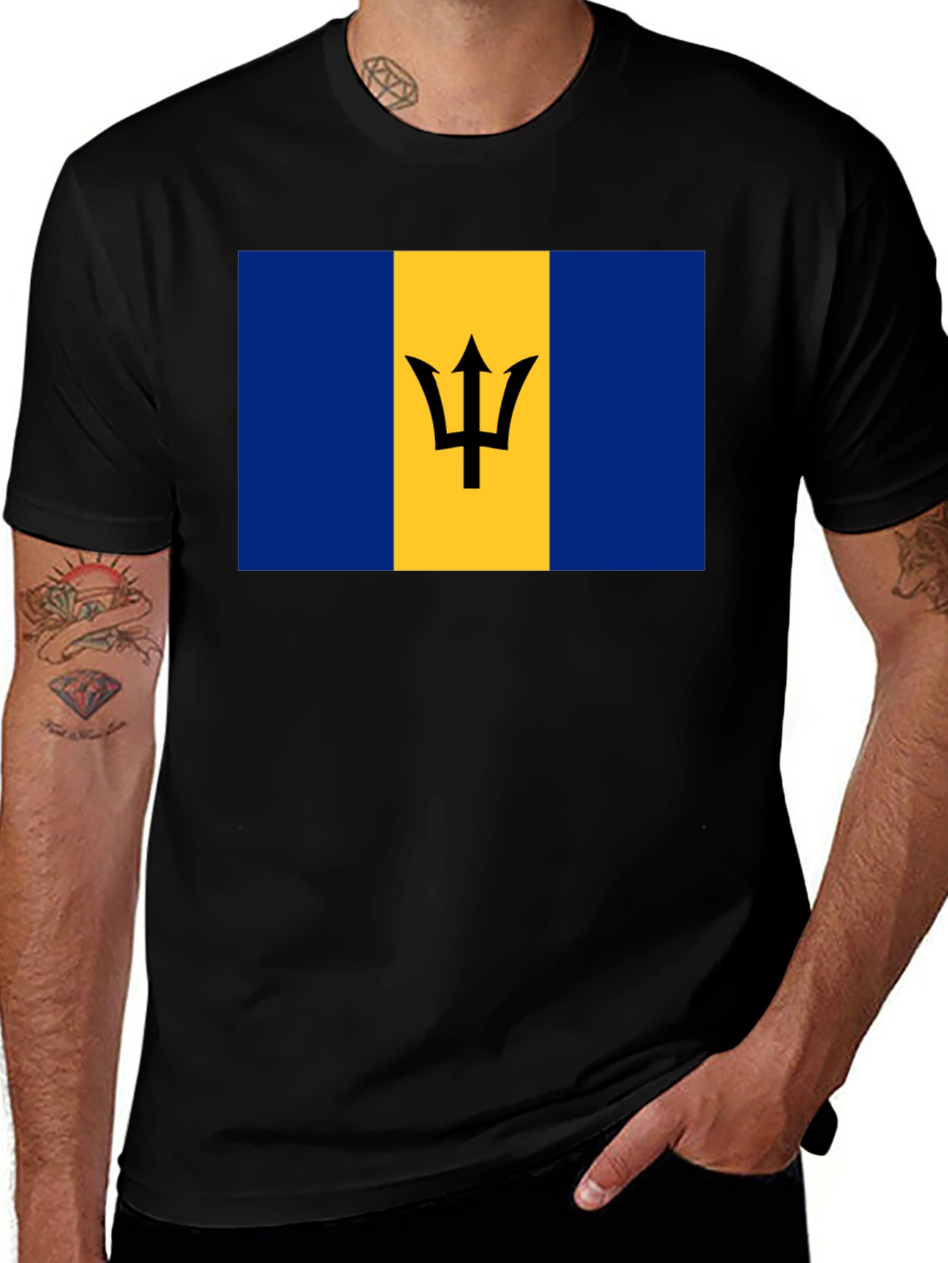 Barbados Flag T-Shirt -  Unisex Crew Neck Tee