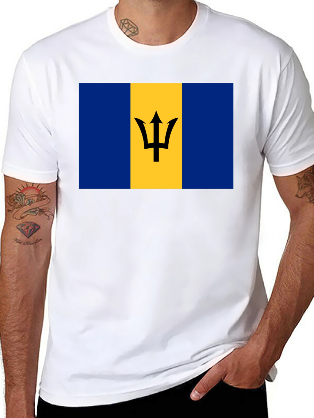 Barbados Flag T-Shirt -  Unisex Crew Neck Tee