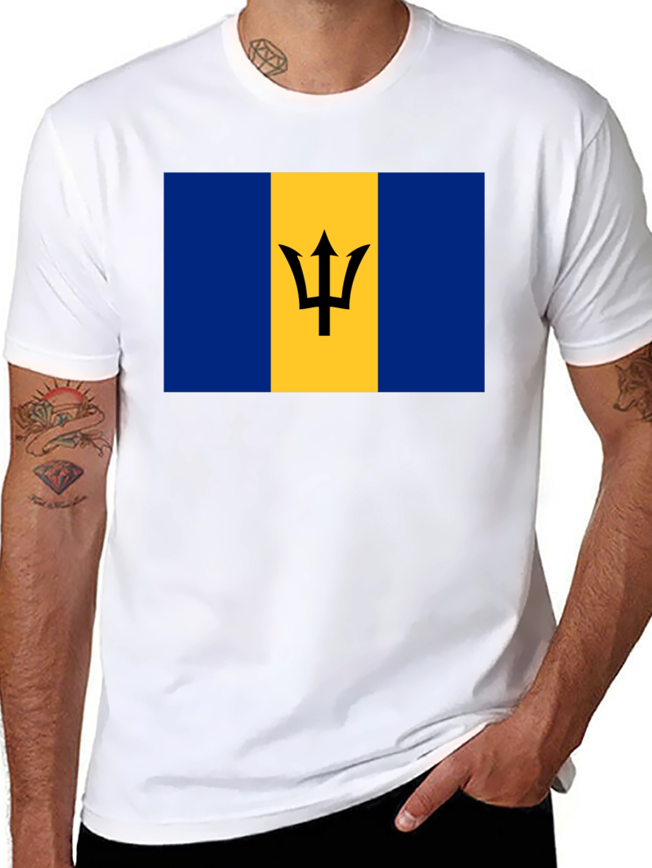 Barbados Flag T-Shirt -  Unisex Crew Neck Tee