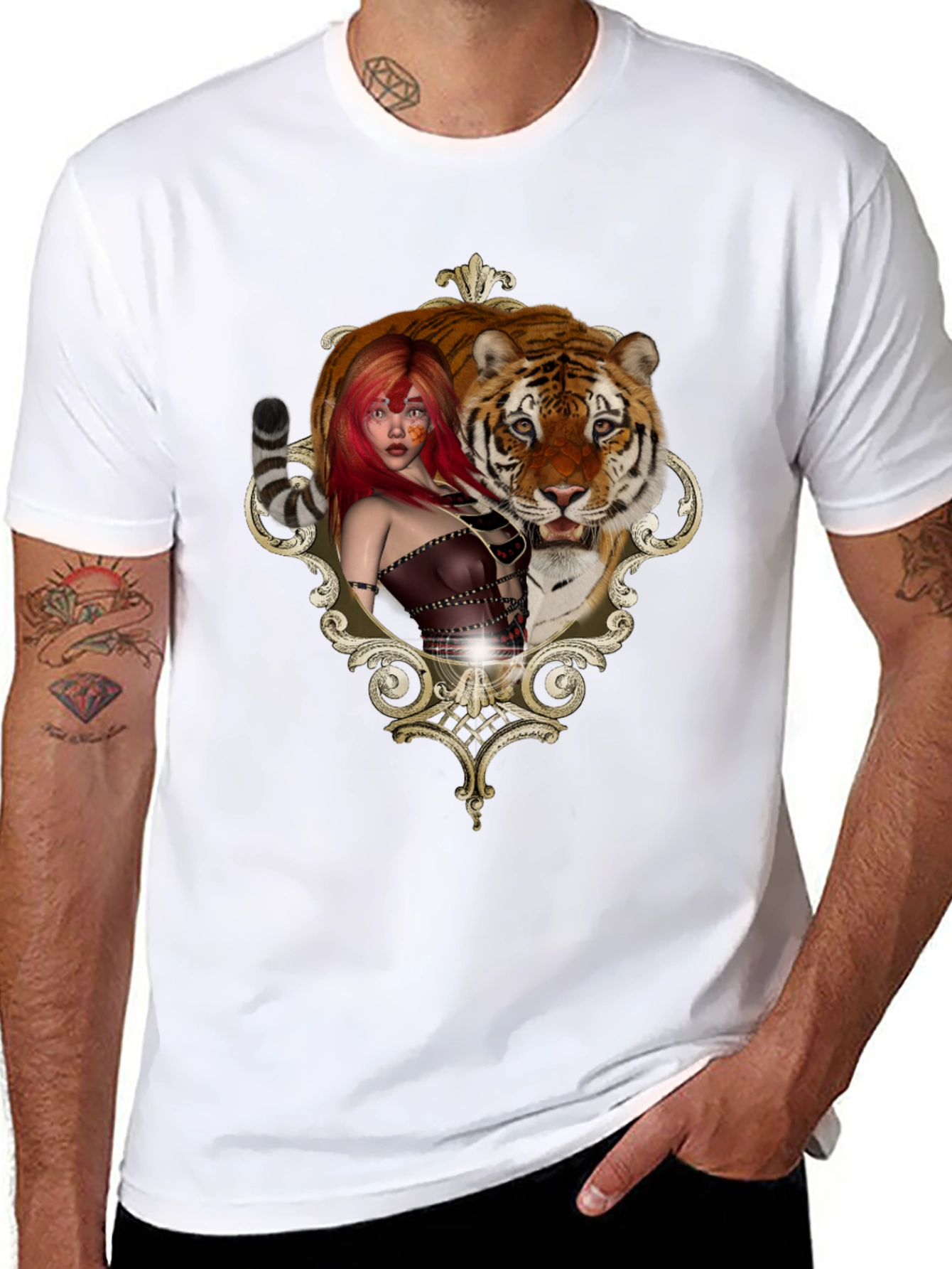 Tiger Beauty Tee - Unique Graphic Design