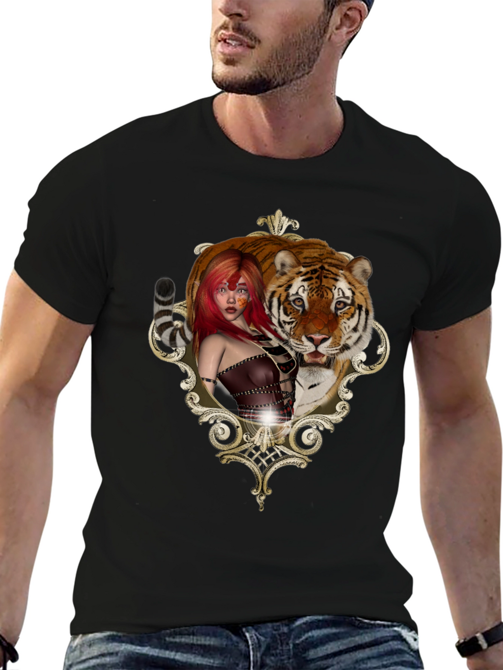 Tiger Beauty Tee - Unique Graphic Design