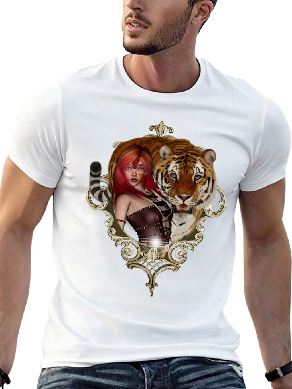 Tiger Beauty Tee - Unique Graphic Design