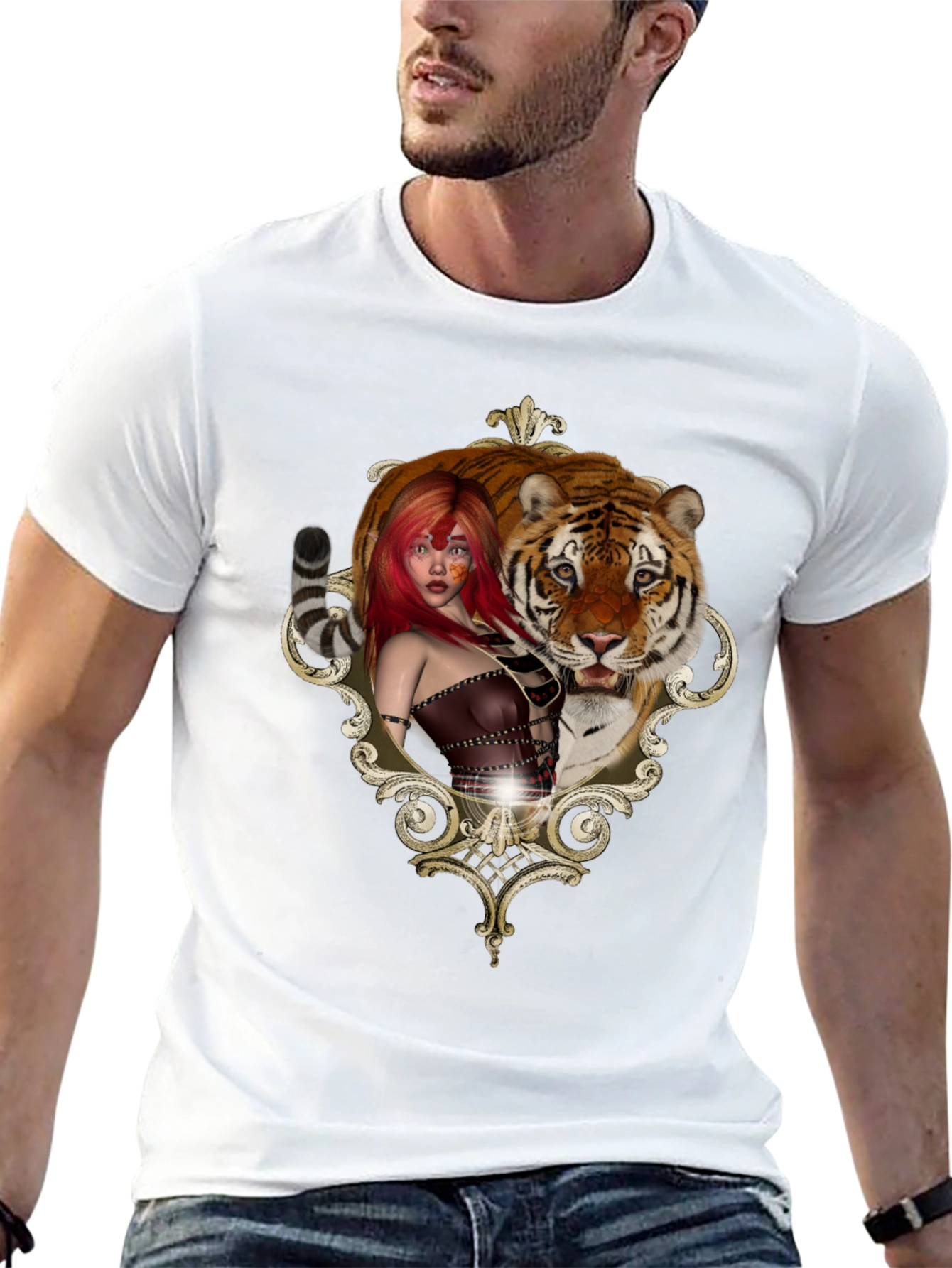 Tiger Beauty Tee - Unique Graphic Design