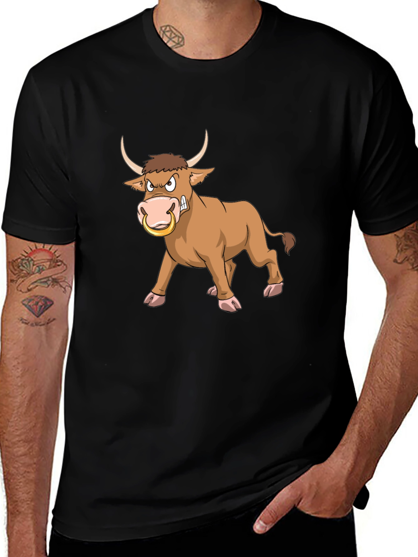 Angry Bull Graphic Tee - Black T-Shirt