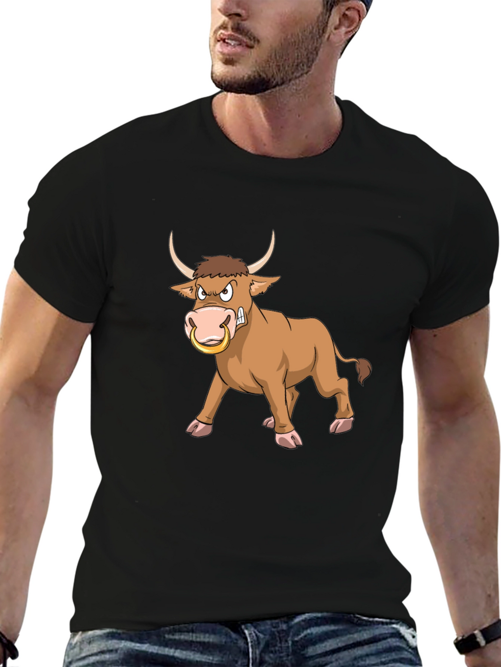 Angry Bull Graphic Tee - Black T-Shirt