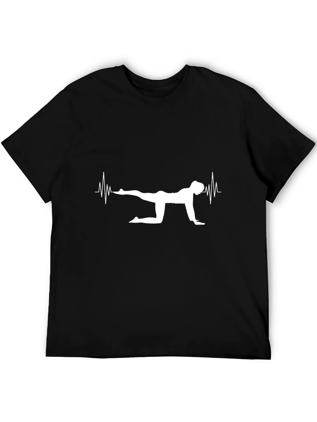 Yoga Heartbeat Graphic Tee - Black T-Shirt