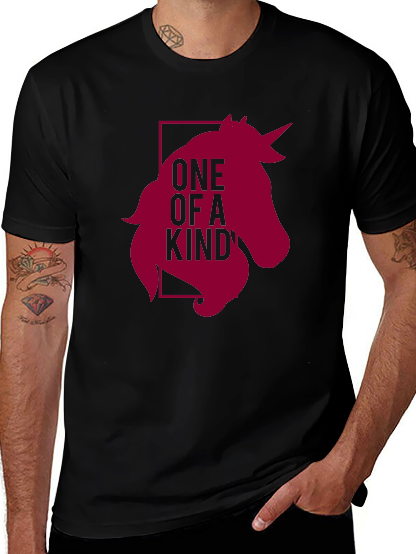 Unique Unicorn Graphic Black T-Shirt