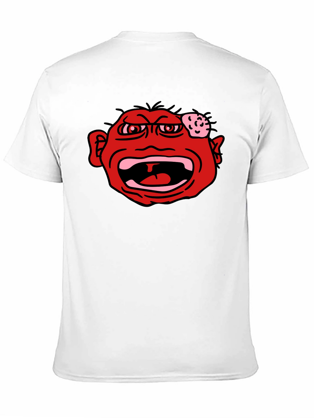 Angry Red Face Graphic Black T-Shirt