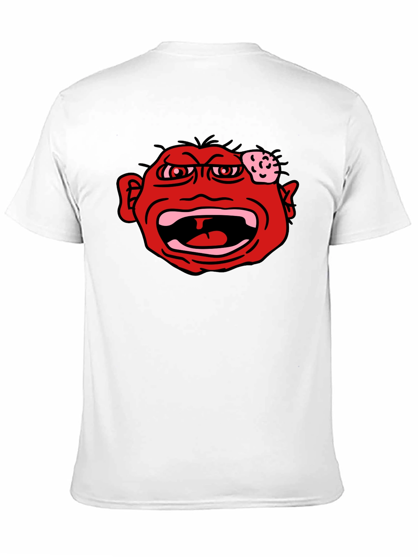 Angry Red Face Graphic Black T-Shirt