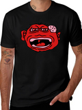 Angry Red Face Graphic Black T-Shirt