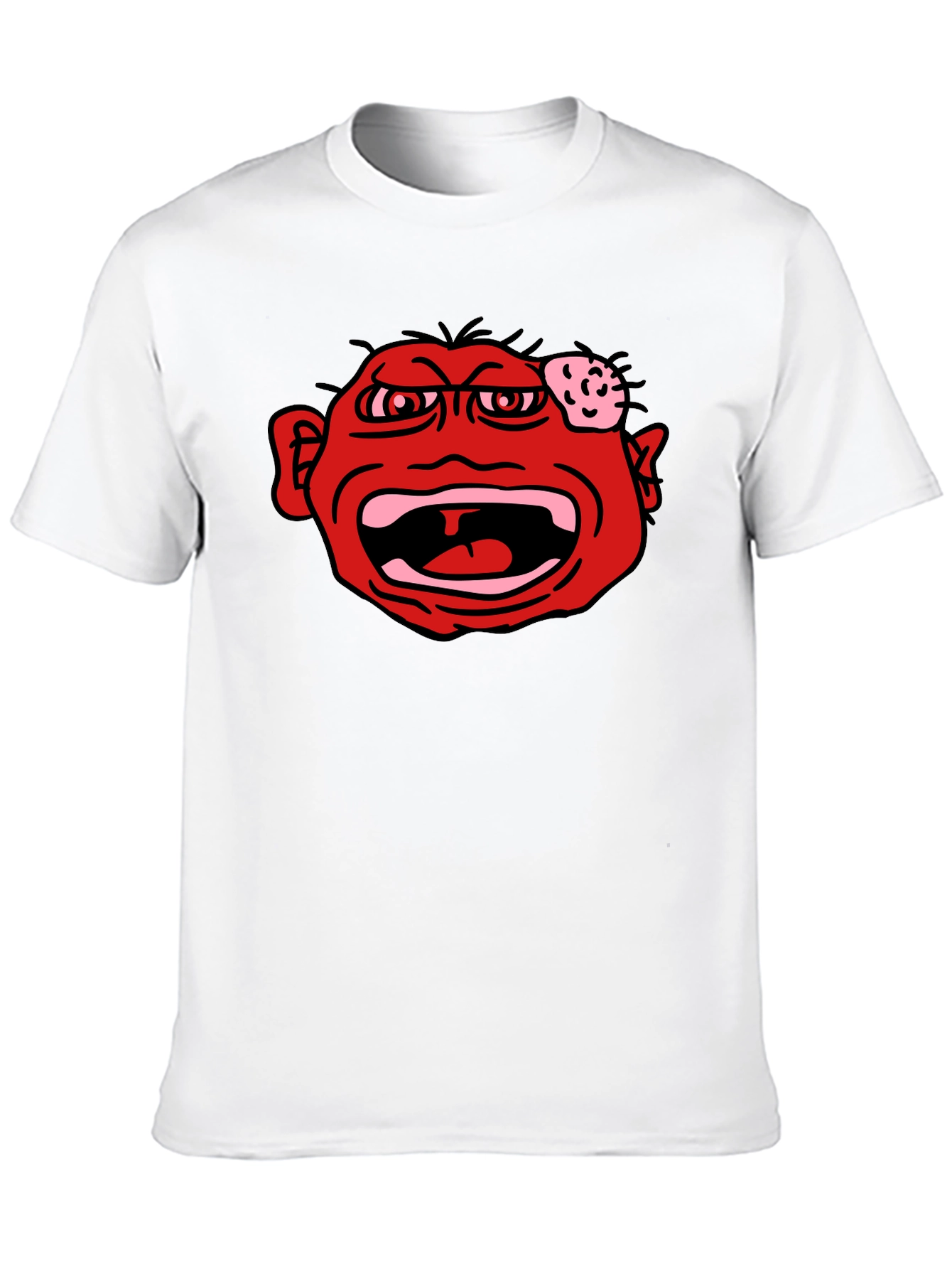 Angry Red Face Graphic Black T-Shirt