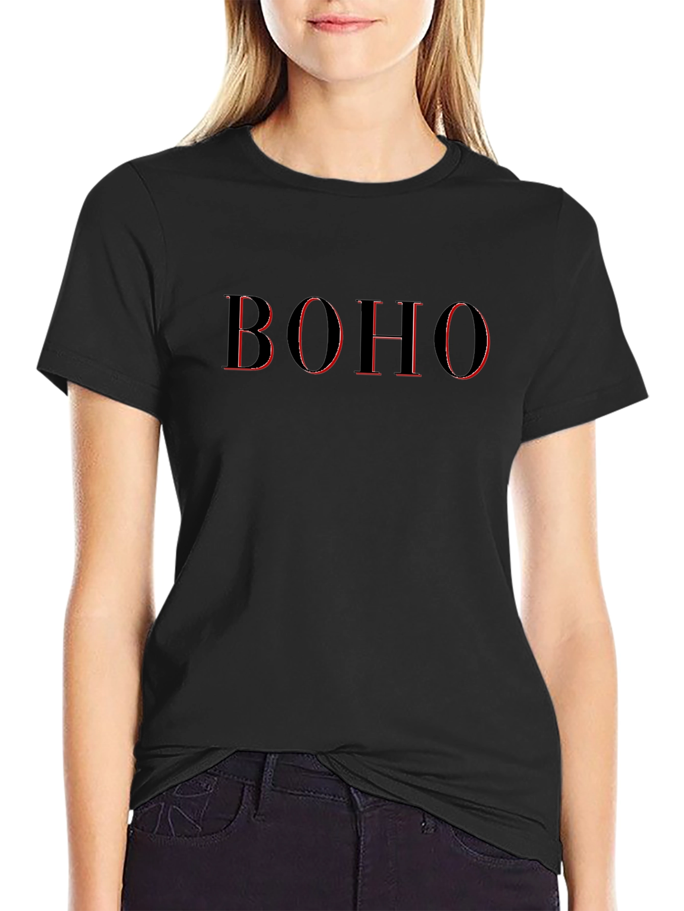 Black Boho Graphic T-Shirt