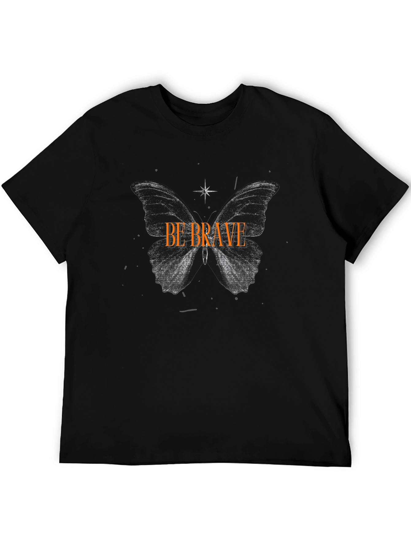 Be Brave Butterfly Graphic Black Tee