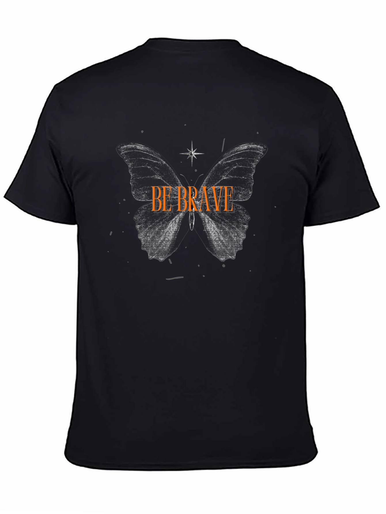 Be Brave Butterfly Graphic Black Tee