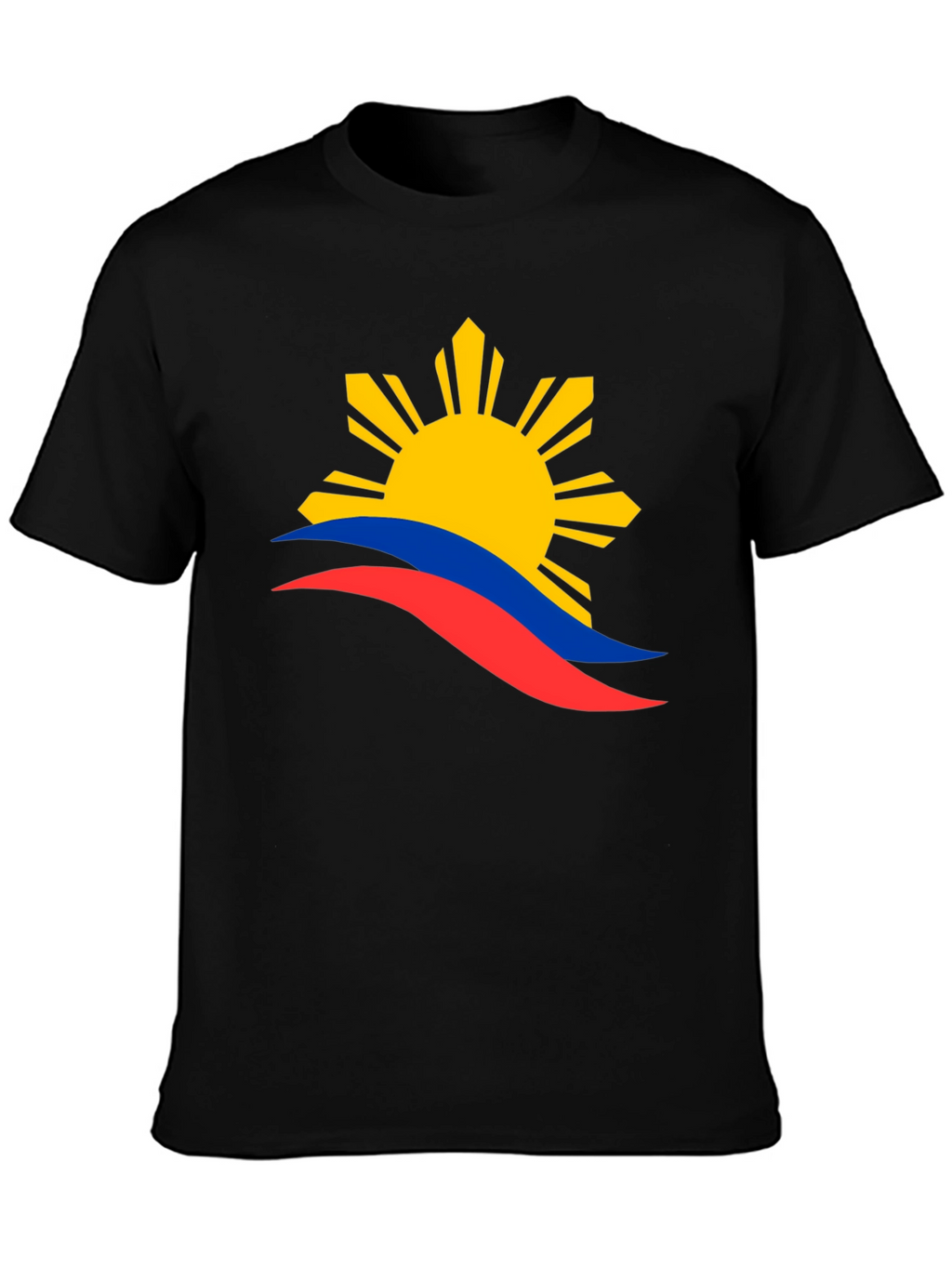 Philippines Flag Sun T-Shirt - Black