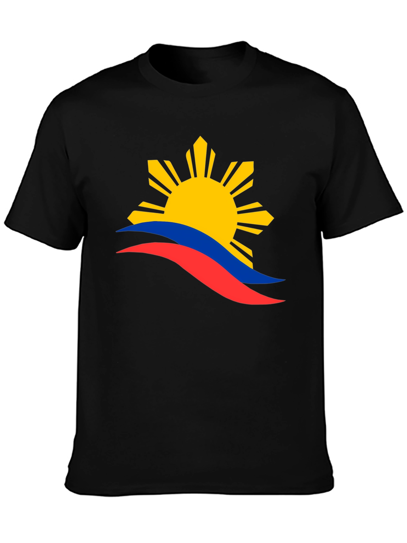 Philippines Flag Sun T-Shirt - Black