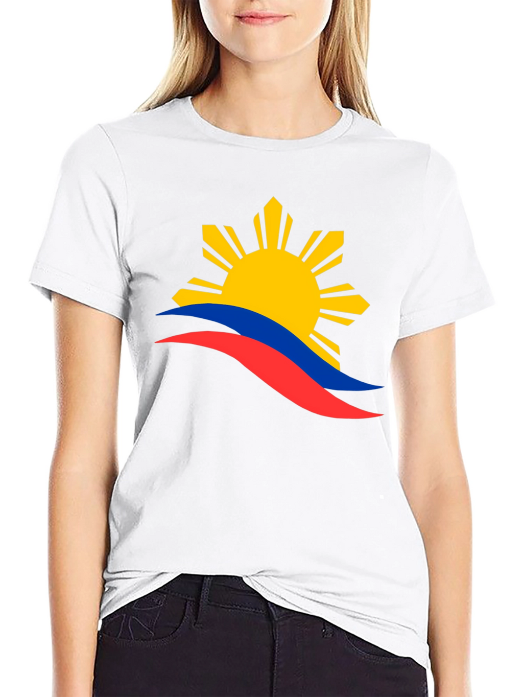 Philippines Flag Sun T-Shirt - Black