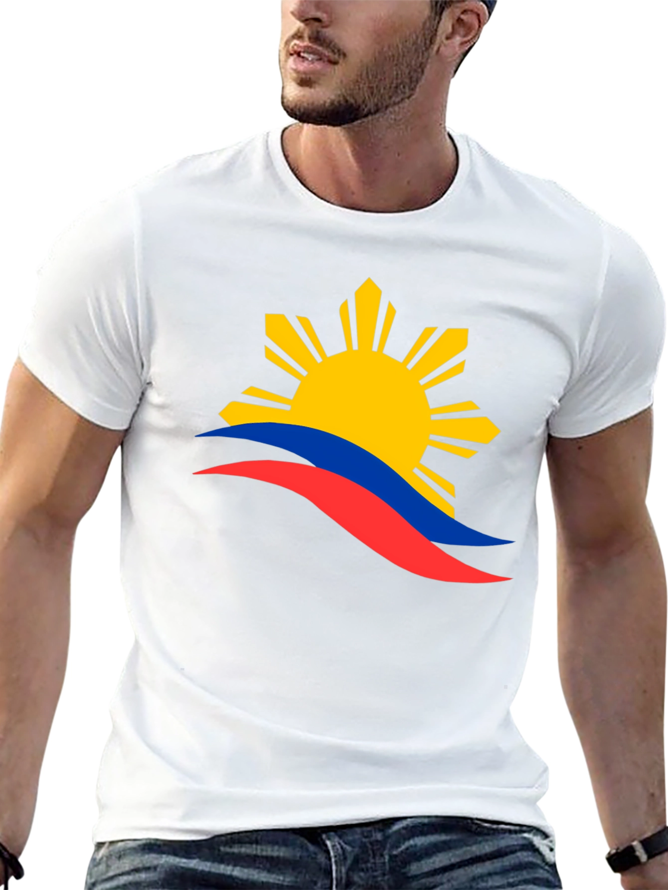 Philippines Flag Sun T-Shirt - Black