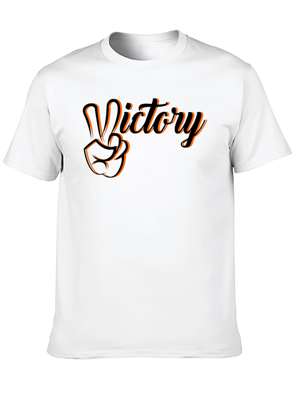 Victory Hand Gesture Graphic Tee - Black