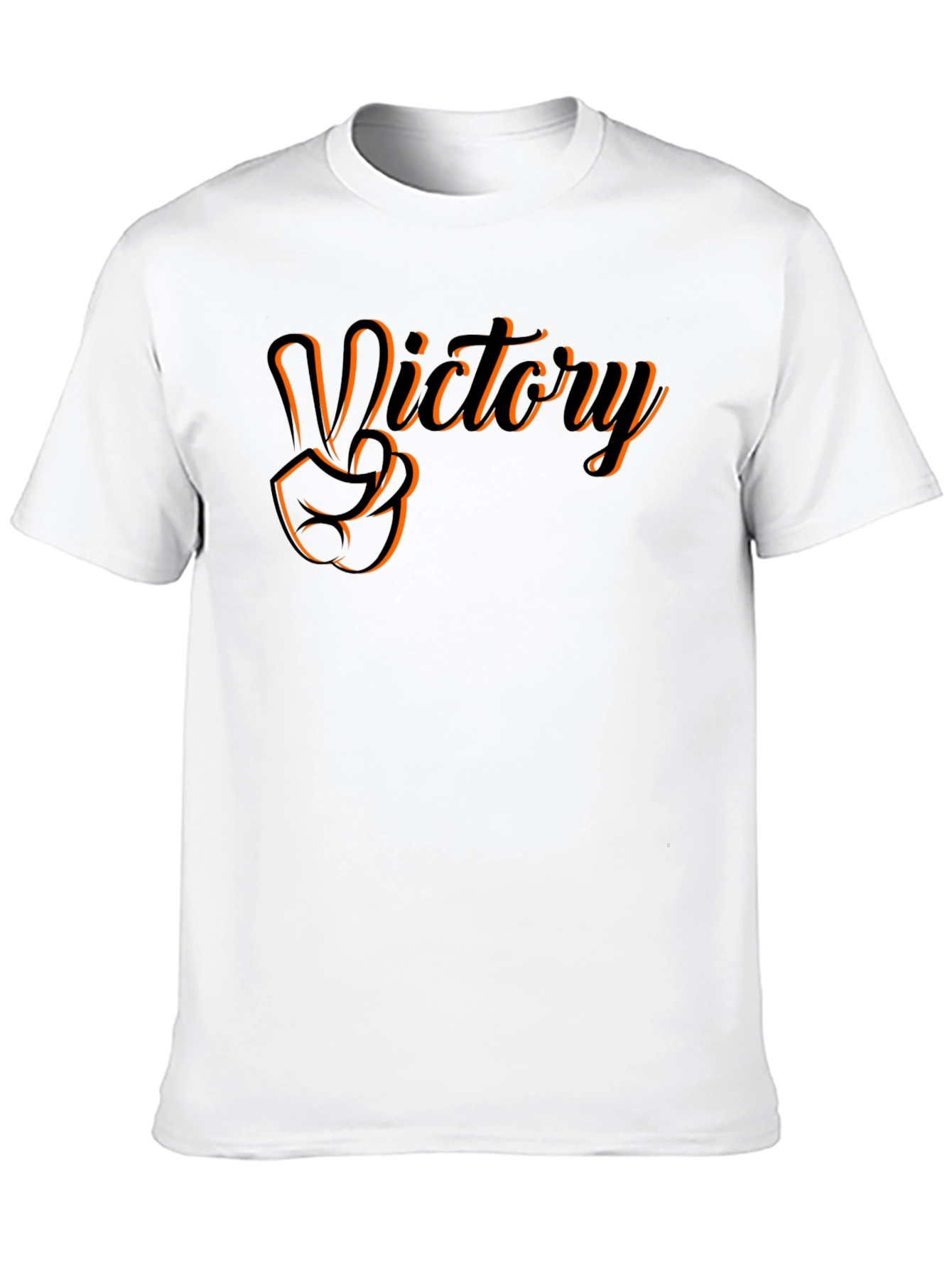 Victory Hand Gesture Graphic Tee - Black