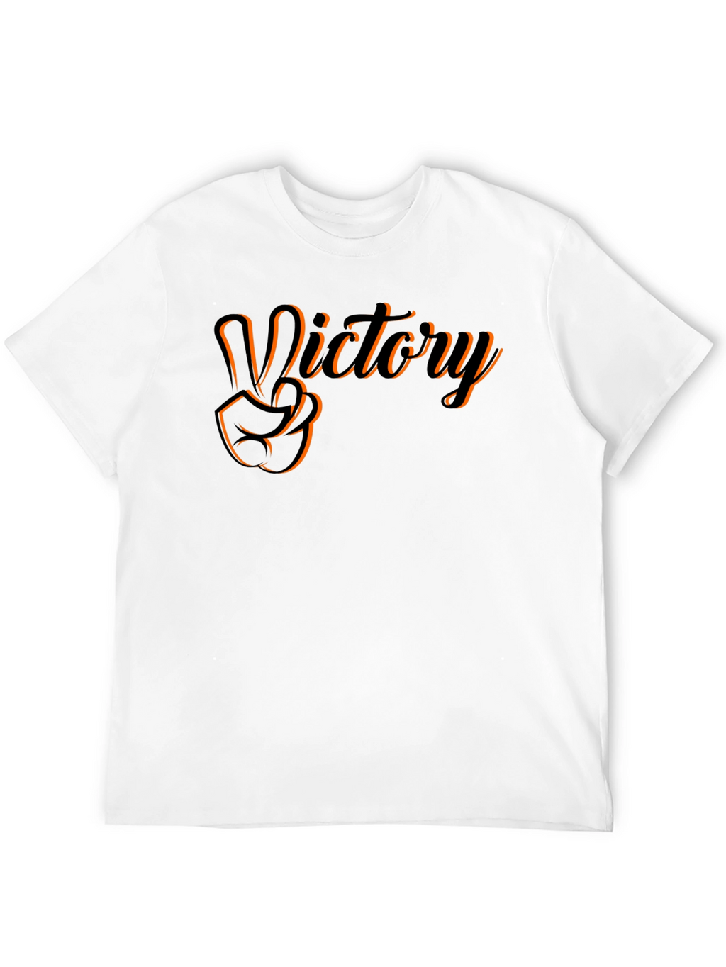 Victory Hand Gesture Graphic Tee - Black