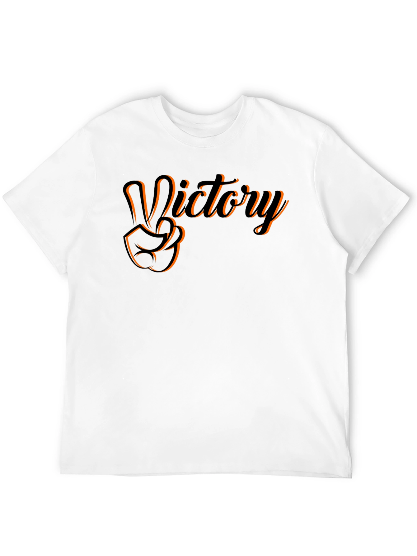 Victory Hand Gesture Graphic Tee - Black