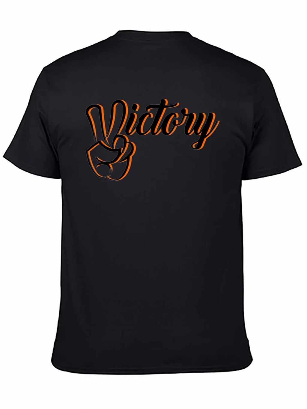 Victory Hand Gesture Graphic Tee - Black