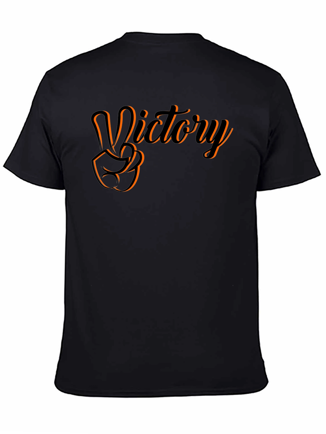 Victory Hand Gesture Graphic Tee - Black