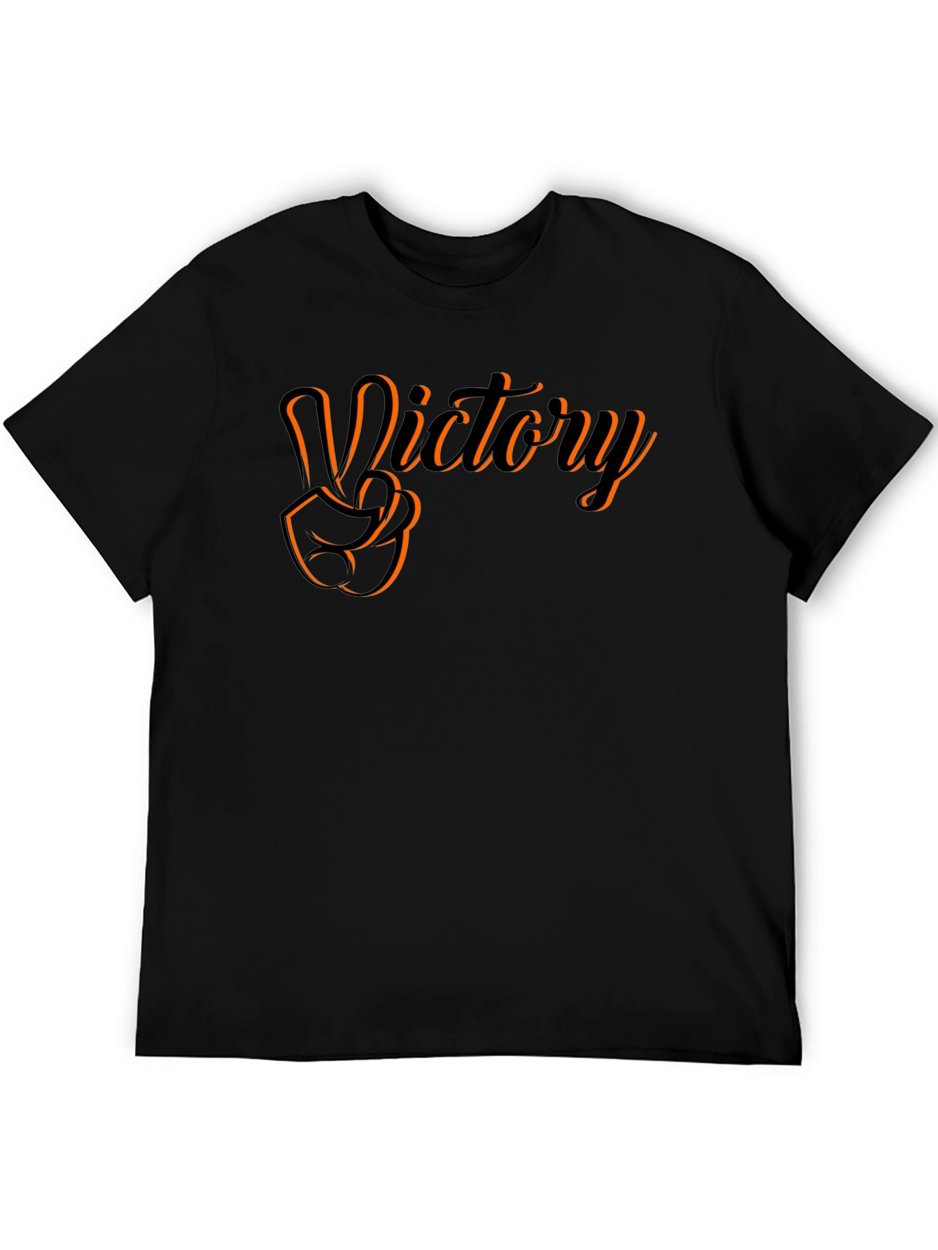 Victory Hand Gesture Graphic Tee - Black