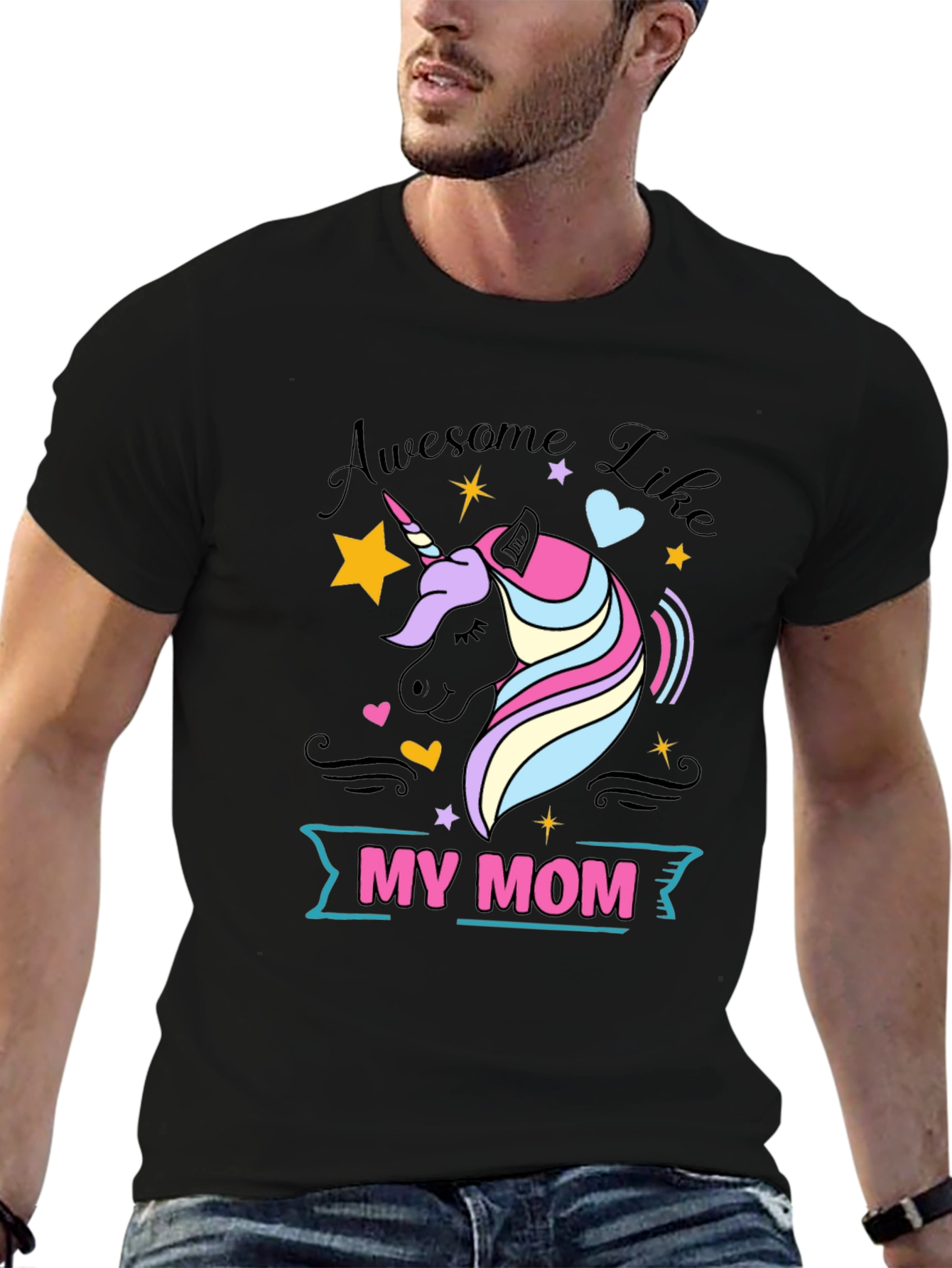 Awesome Like My Mom Unicorn Graphic Tee