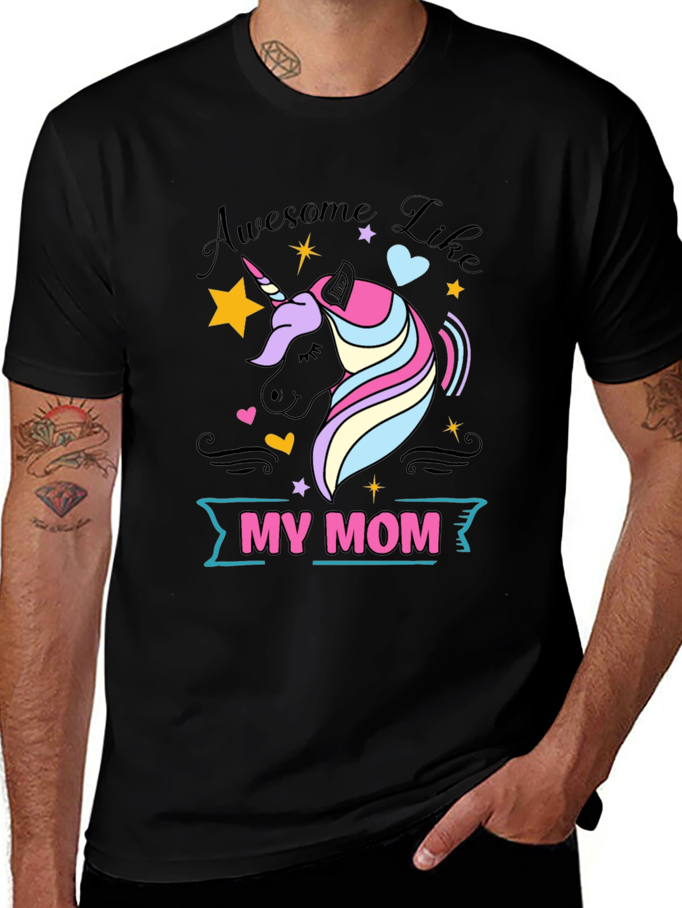 Awesome Like My Mom Unicorn Graphic Tee