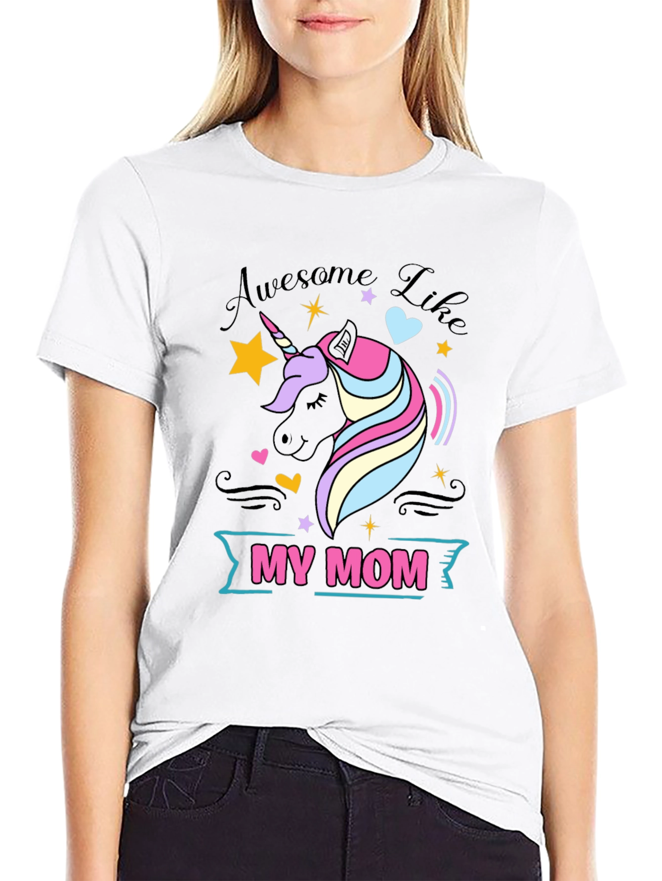 Awesome Like My Mom Unicorn Graphic Tee