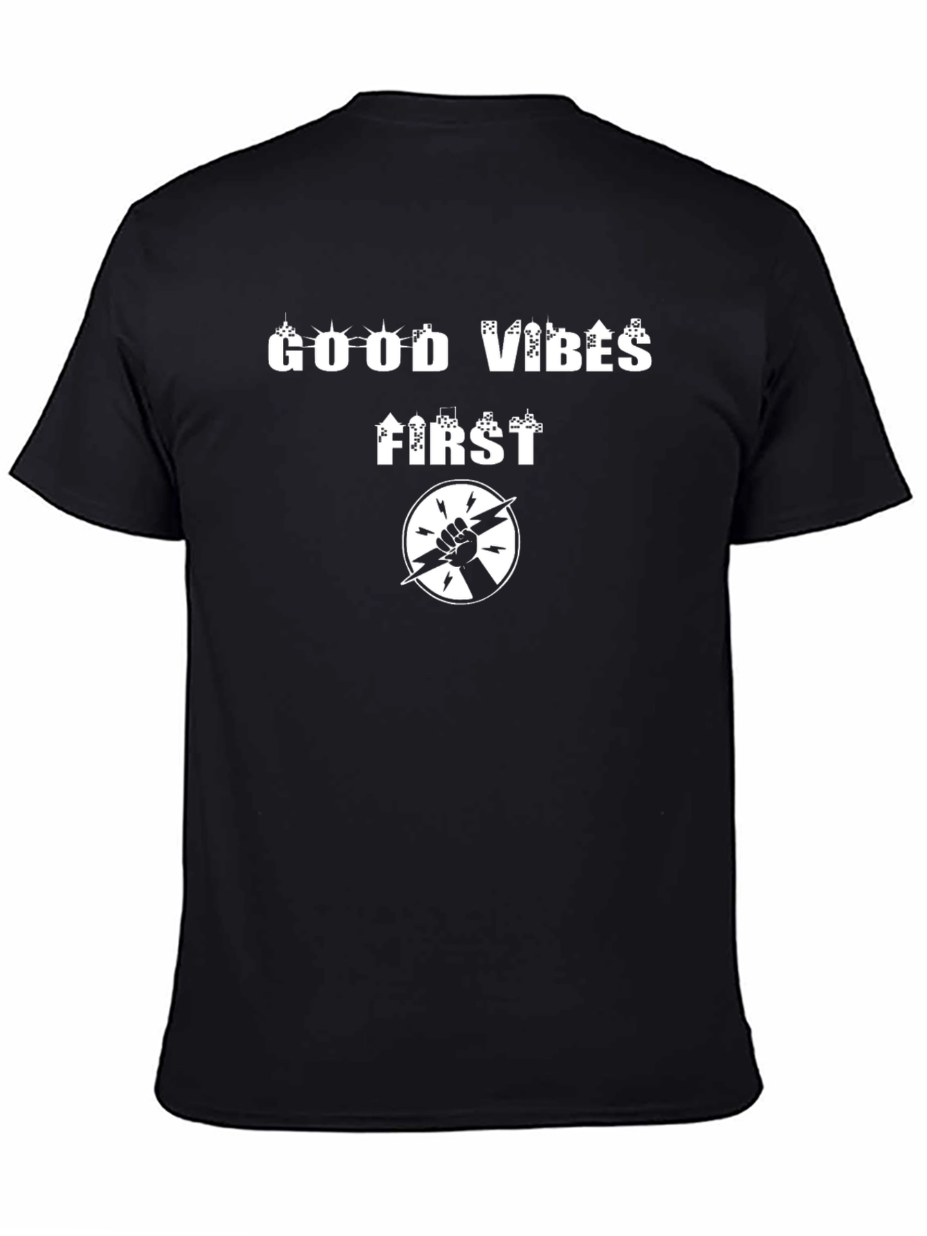 Good Vibes First Graphic T-Shirt - Black Cotton Tee