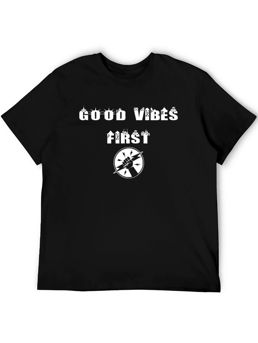 Good Vibes First Graphic T-Shirt - Black Cotton Tee