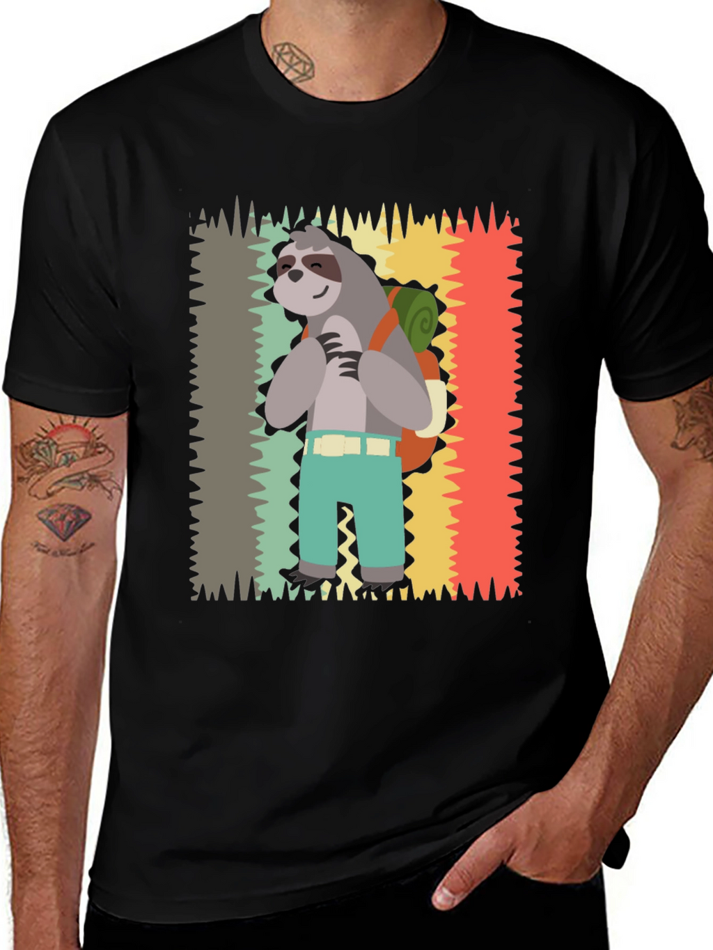 Sloth Hiking T-Shirt - Cute Graphic Tee