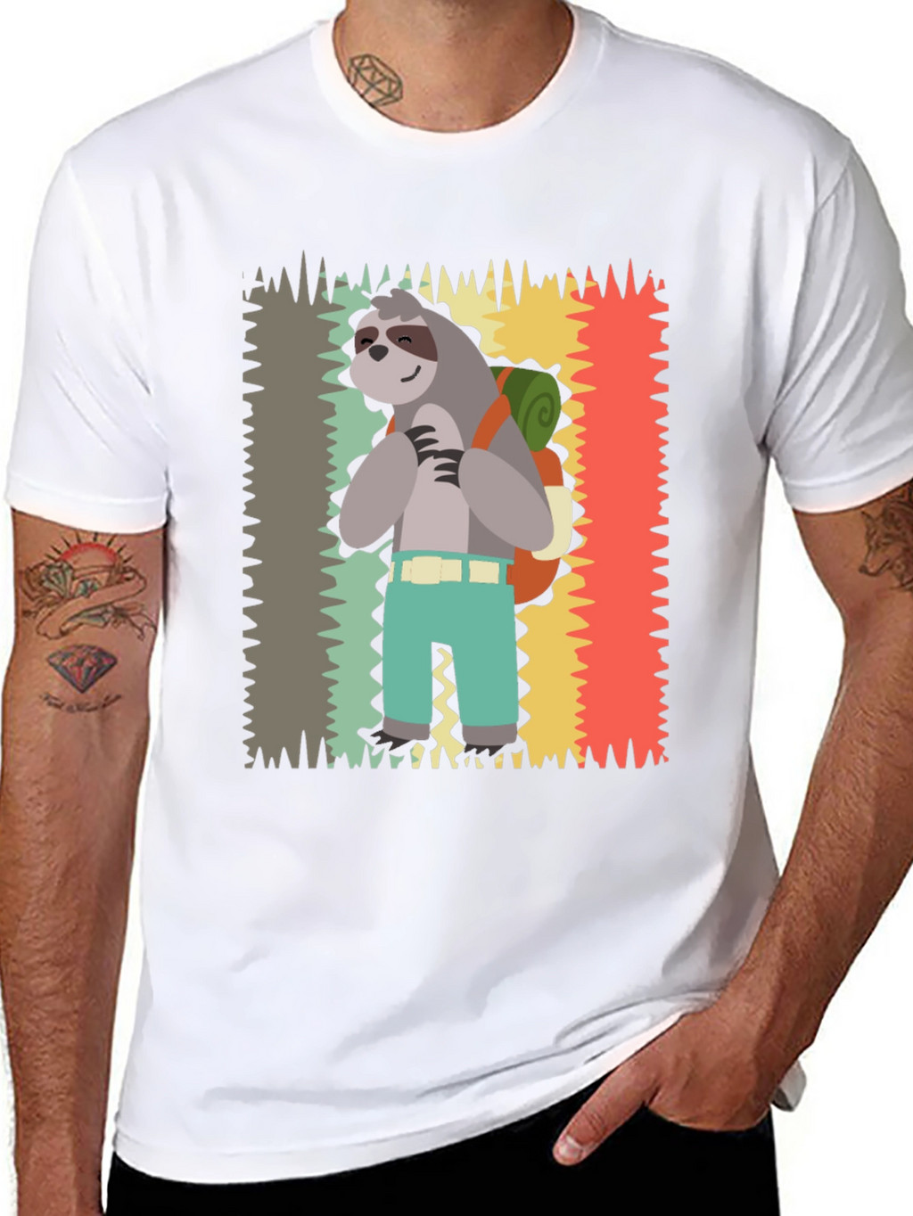 Sloth Hiking T-Shirt - Cute Graphic Tee