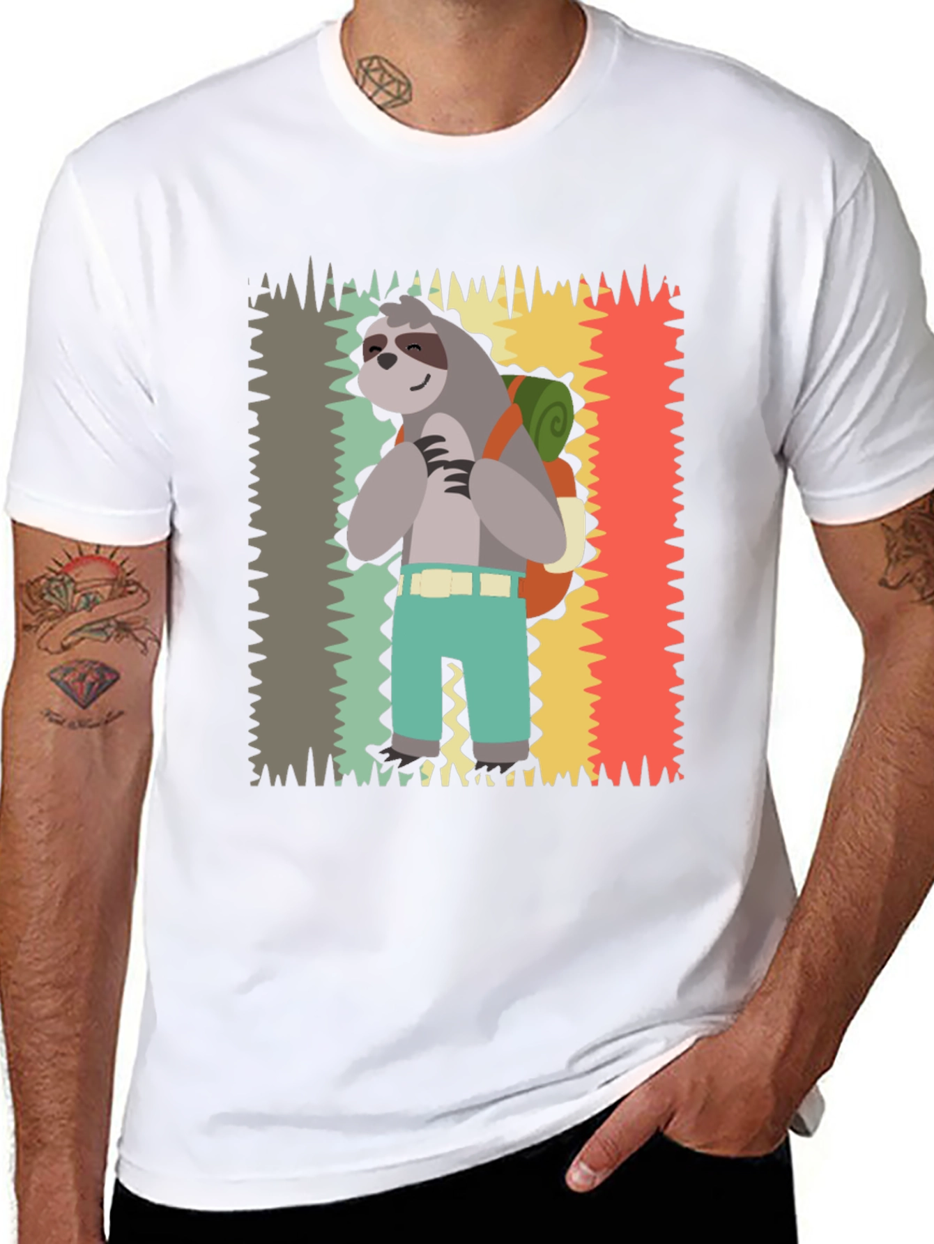 Sloth Hiking T-Shirt - Cute Graphic Tee