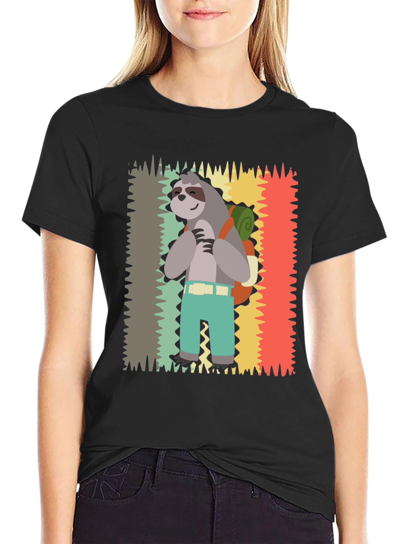 Sloth Hiking T-Shirt - Cute Graphic Tee