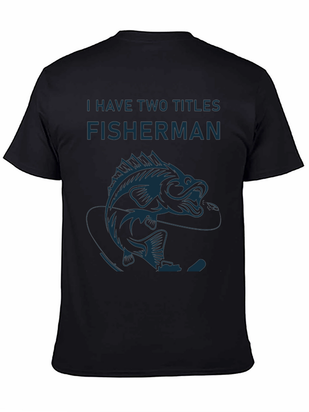 Fisherman Graphic T-Shirt - Black Cotton Tee