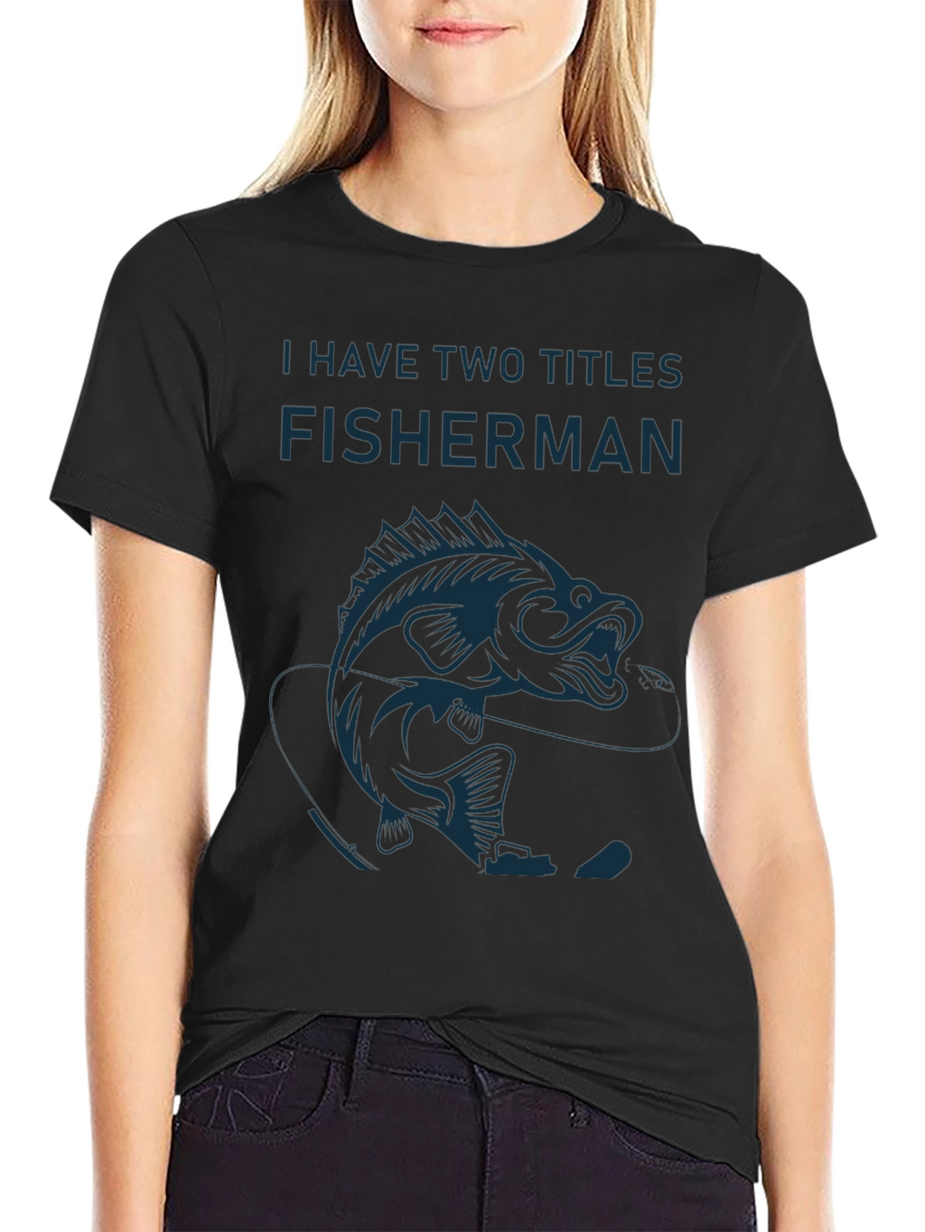 Fisherman Graphic T-Shirt - Black Cotton Tee