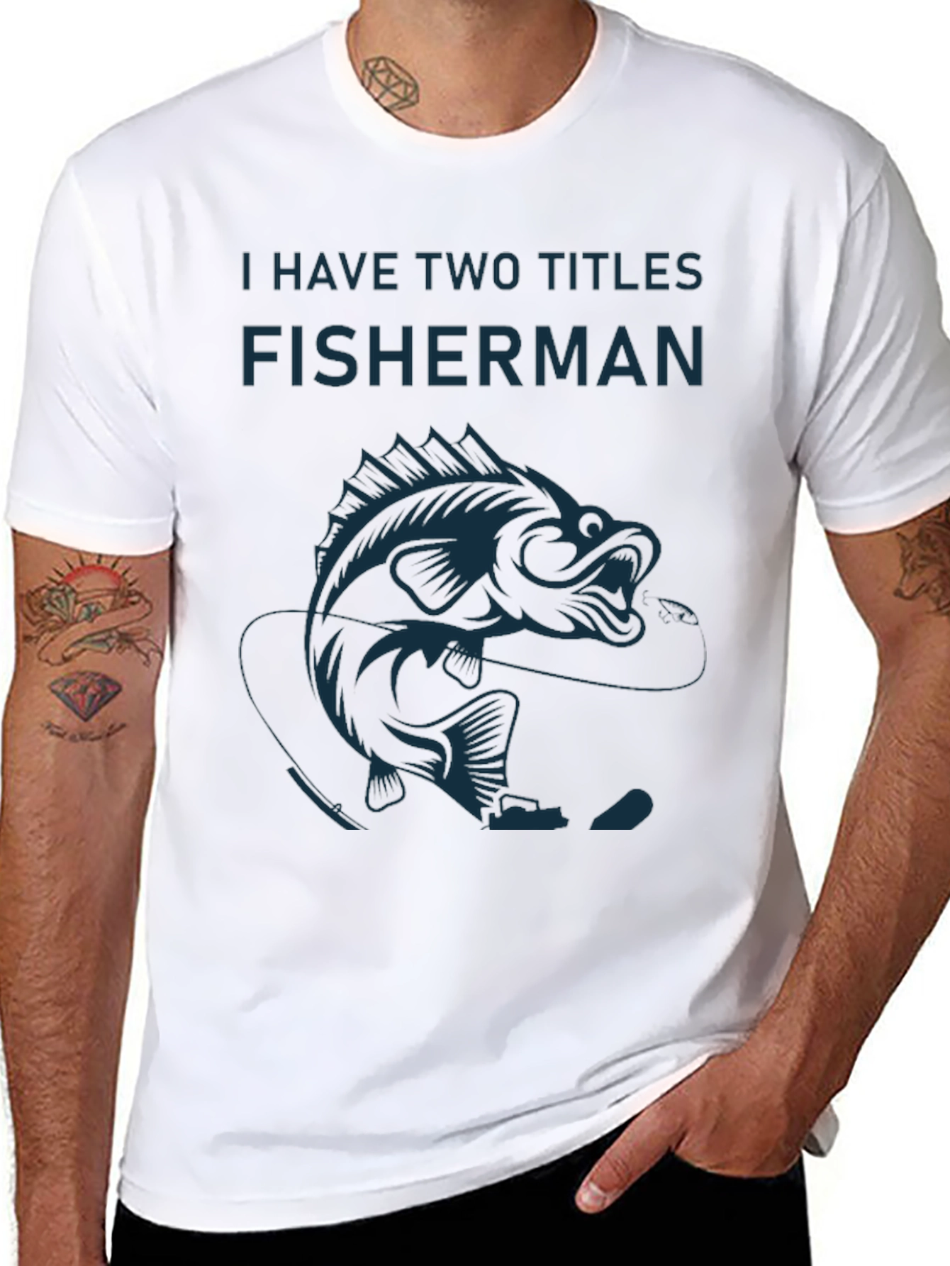 Fisherman Graphic T-Shirt - Black Cotton Tee