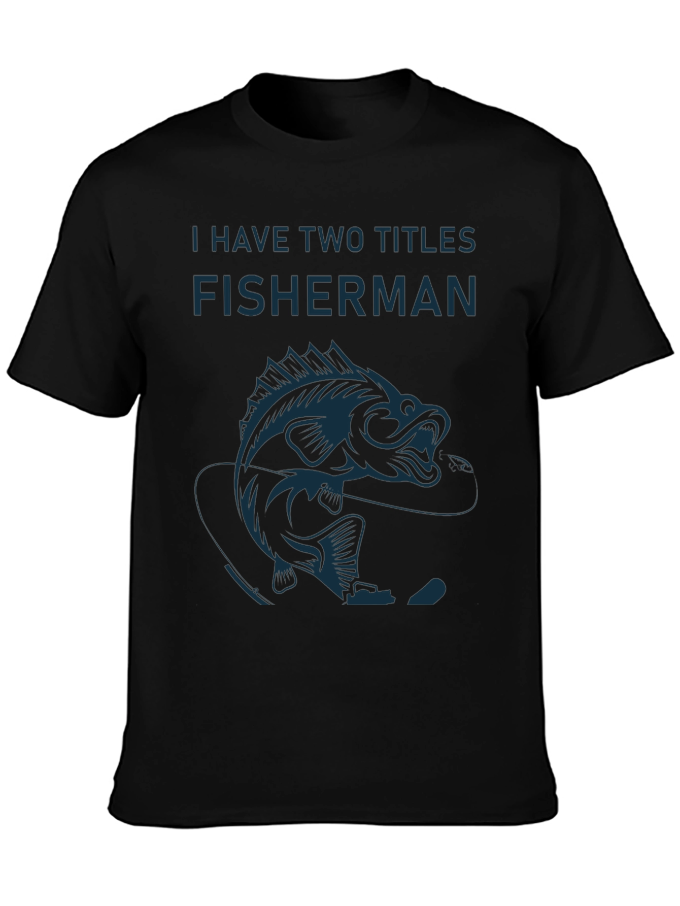 Fisherman Graphic T-Shirt - Black Cotton Tee