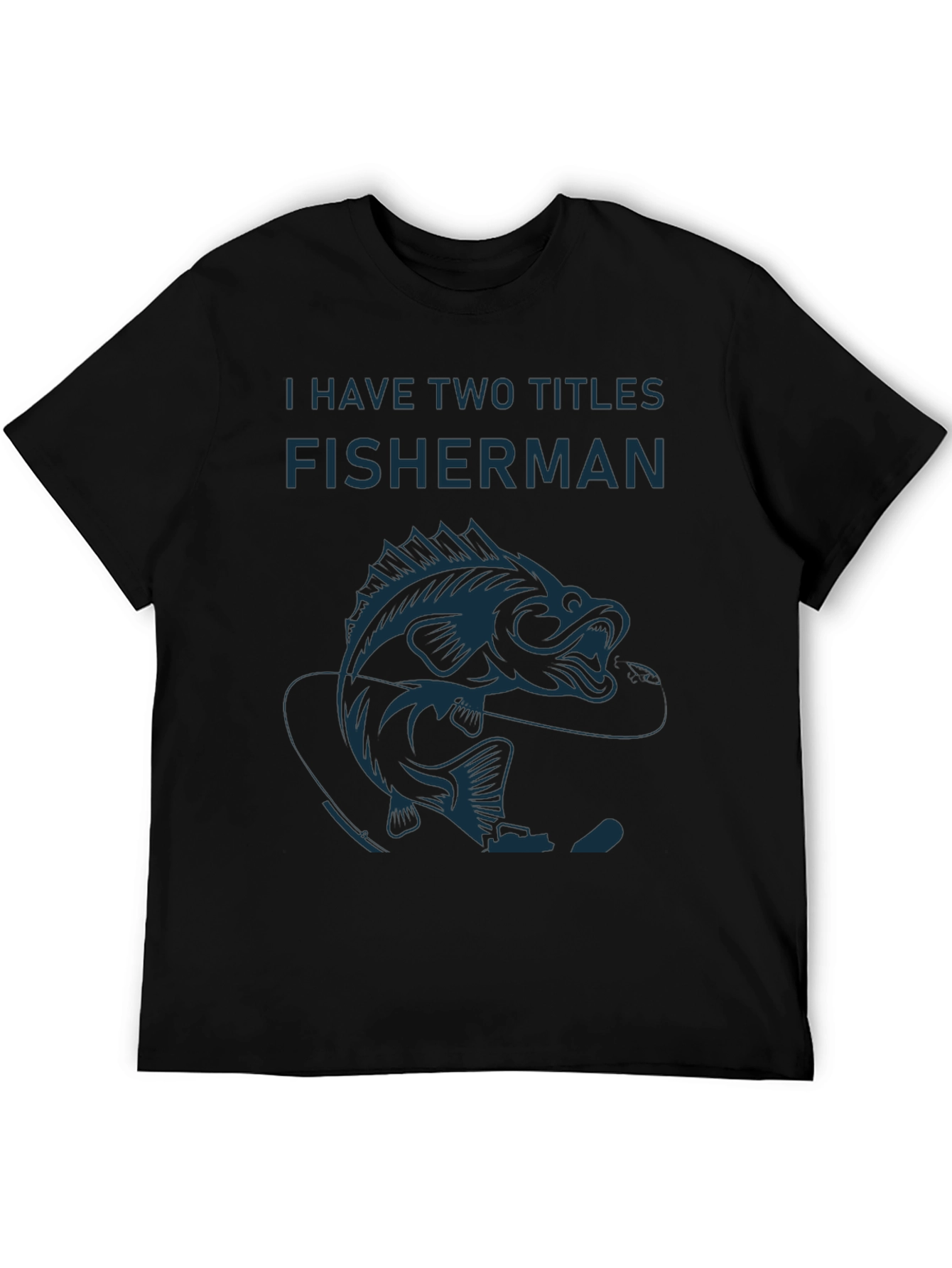 Fisherman Graphic T-Shirt - Black Cotton Tee