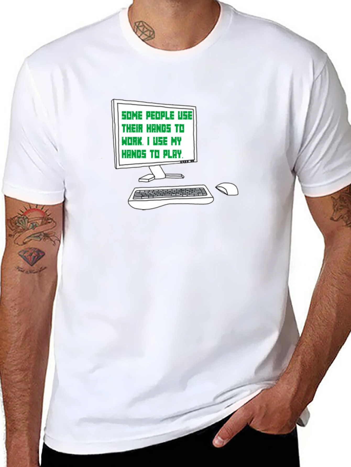 Gamer Tee: Hands to Play Black T-Shirt